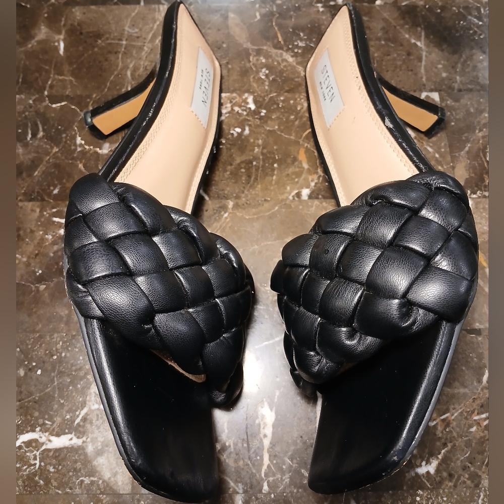 Steve Madden Black Braided 3" Heels - Picture 10 of 15